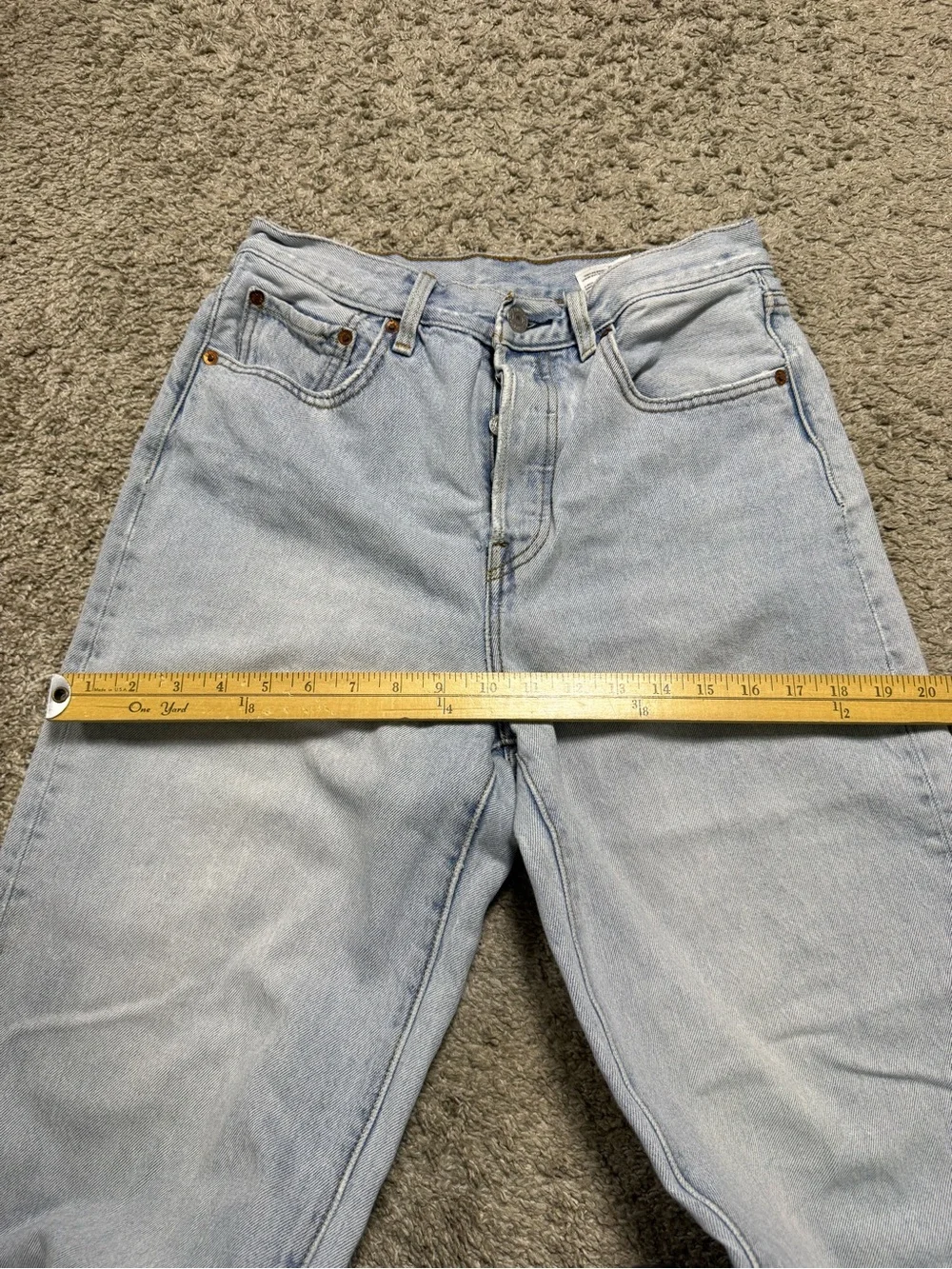 Levi's Premium Wide Leg Cropped Jeans - Leather Tag - Size 27 - Picture 3 of 6